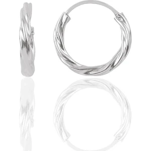 Söğütlü Silver Gümüş Rodyumlu 18  mm Burgu Halka Küpe