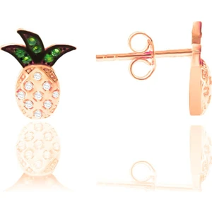 Söğütlü Silver Gümüş Rose Zirkon  Taşlı Ananas Küpe
