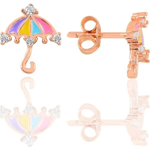 Söğütlü Silver Gümüş Taşlı Şemsiye Küpe