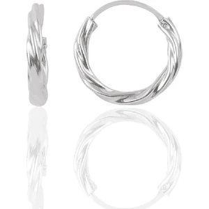 Söğütlü Silver Gümüş Rodyumlu 16 mm Burgu Halka Küpe