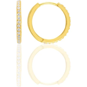 Söğütlü Silver Gümüş Altın Yaldızlı 17 mm Halka Küpe