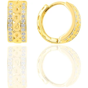 Söğütlü Silver Gümüş Altın Yaldızlı Sonsuzluk Halka Küpe