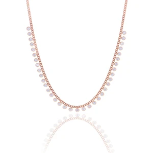 Söğütlü Silver Gümüş Rose Zirkon Taşlı  Gurmet Zincirli  Kolye