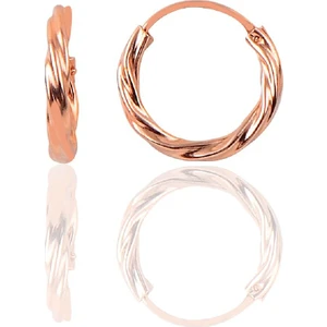 Söğütlü Silver Gümüş Rose 16 mm Burgu Halka Küpe