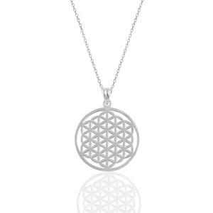 Söğütlü Silver Gümüş Rodyumlu  Yaşam Çiçeği Kolye