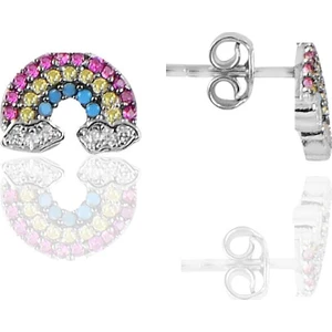 Söğütlü Silver Gümüş Rodyumlu Gökkuşağı Küpe