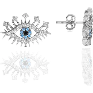 Söğütlü Silver Gümüş Rodyumlu Zirkon Taşlı  Lareyn Küpe