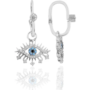 Söğütlü Silver Gümüş Rodyumlu Taşlı Lareyn Göçmen  Küpe