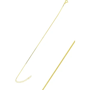 Söğütlü Silver Gümüş Altın Yaldızlı Yılan Zincir Bileklik 925 Ayar 17+3 cm Uzunluk