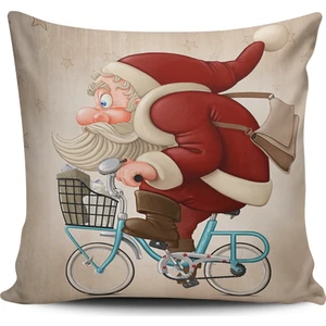 Kırlent Dünyası Noel Baba Temalı  Dijital Baskılı Kırlent Kılıfı