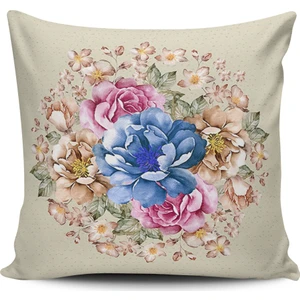 Kırlent Dünyası Gül Desenli Dijital Baskılı Kırlent Kılıfı