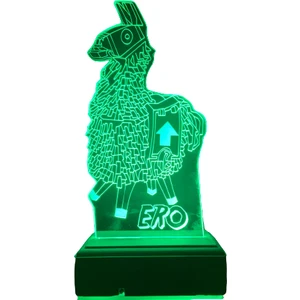 Modiwa Design Kişiye Özel 3D Fortnite Lama Masaüstü LED Lamba
