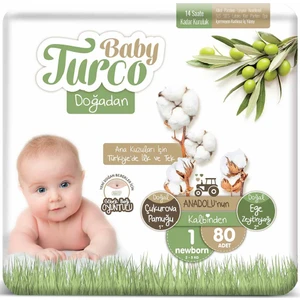 Baby Turco Doğadan 1 Numara Newborn 2-5 kg 80 Adet