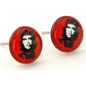 Che Guevara Kırmızı Siyah Unisex Çelik Küpe E780