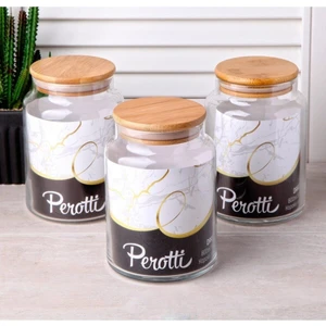 Bambu Vakum Kapaklı Kavanoz Baharatlık 800ML 3 Adet