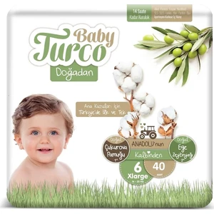Baby Turco Doğadan 6 Numara Bebek Bezi 16+ kg Xlrge 40 Lı