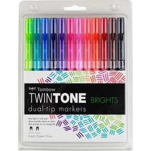 Twintone Çift Uçlu Kalem Seti 12 Renk Canlı Renkler
