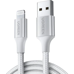 UGREEN Lightning to USB-A Örgülü MFi Sertifikalı İphone Hızlı Şarj Kablosu, 2 Metre, Gümüş - 60163