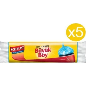 Büyük Boy Çöp Torbası 65 x 80 cm 10'lu x 5