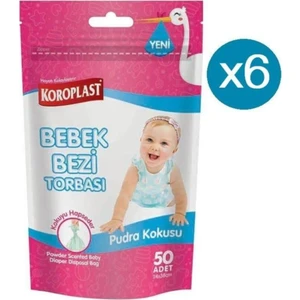 Bebek Bezi Torbası Pudra Kokulu 50'li x 6'lı