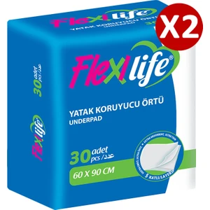 Flexilife Köpek Çiş Pedi Yatak Koruyucu 60x90 Cm 2 Paket 60 Adet