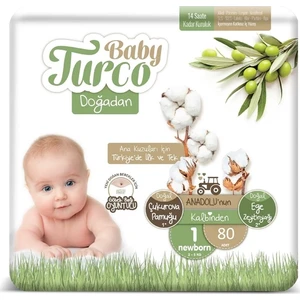 Baby Turco Doğadan 1 Numara Bebek Bezi 2-5 kg Yenidoğan (Newborn) 80'li
