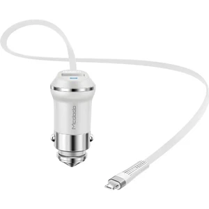 MCDODO CC-3480 Micro USB + Lightning 2in1 3.4A Araç Şarj Aleti-Beyaz