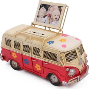 Özel Tasarım Volkswagen Camper Van Classic Vosvos Kırmızı Çiçekli Handmade