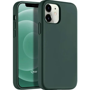 Apple iPhone 12 (6.1'') Soft Touch Liquid Silikon Kılıf Koyu Yeşil