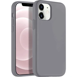 Apple iPhone 12 Mini 5.4" Soft Touch Altı Kapalı Liquid Silikon Lansman Kılıf Gri