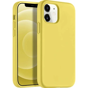 Apple iPhone 12 Mini 5.4" Soft Touch Altı Kapalı Liquid Silikon Lansman Kılıf Sarı