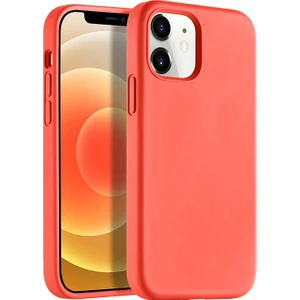 Apple iPhone 12 Mini 5.4" Soft Touch Altı Kapalı Liquid Silikon Lansman Kılıf Mercan