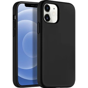 Apple iPhone 12 Mini 5.4" Soft Touch Altı Kapalı Liquid Silikon Lansman Kılıf Siyah