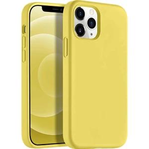 Apple iPhone 12 Pro 6.1" Soft Touch Altı Kapalı Liquid Silikon Lansman Kılıf Sarı
