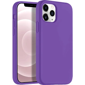 Apple iPhone 12 Pro 6.1" Soft Touch Altı Kapalı Liquid Silikon Lansman Kılıf Mor