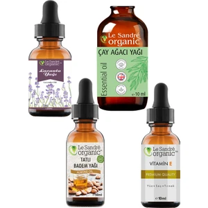 Le Sandre Organics Lavanta Yağı & E Vitamini & Tatlı Badem Yağı & Çay Ağacı Yağı 90 ml