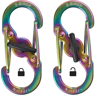 Nite Ize S-Biner Microlock Çelik Karabina 2li