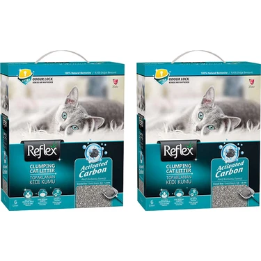 Reflex 6 lt Topaklanan Kedi Kumu Aktif Karbonlu İnce Taneli Koku Kontrolü ile Etkili