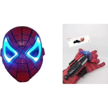 Örümcek Adam Spider-Man Işıklı Maske ve Vantuz Fırlatan