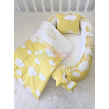 Jaju Baby  Sarı Bulutlu Lüx Babynest