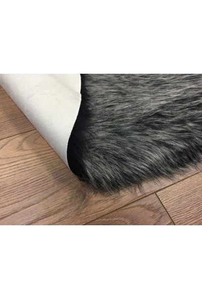 Giz Home Alaska Peluş Post Halı 120X180 Siyah Kırçıllı