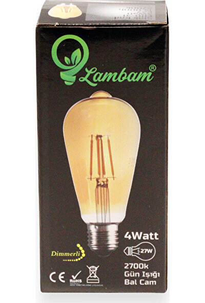 Heka LED Filament Ampul 4 W E27 Gün Işığı - Dimmerli