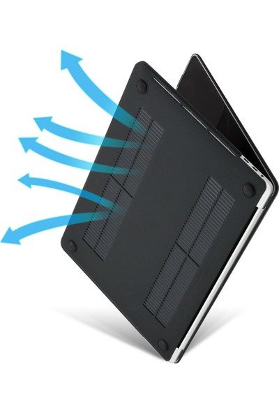 Arabulalaca Apple Macbook Air 13.3' 2020 (M1) A2337 Koruma Kılıfı A2337 Mat Doku Case Siyah