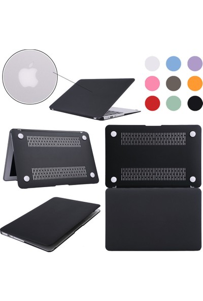 Arabulalaca Apple Macbook Air 13.3' 2020 (M1) A2337 Koruma Kılıfı A2337 Mat Doku Case Siyah