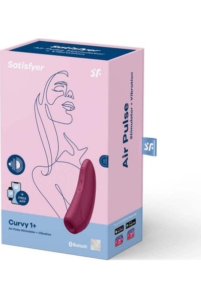 Satisfyer Curvy 1+ Rose Red Telefon Kontrol Air Pulse +Mini Titreşimli Vibratör