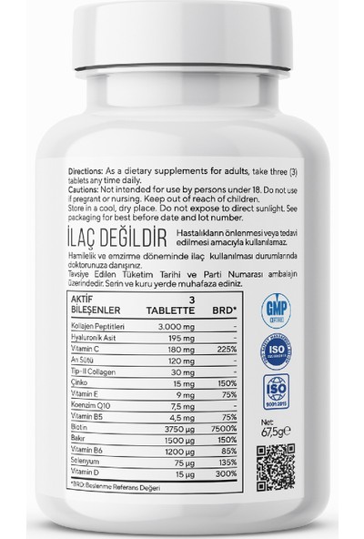 Bmt Wecollagen® With Type-2 Destekleyici Vitamin & Mineral Içerikli Collagen 45 Tablet