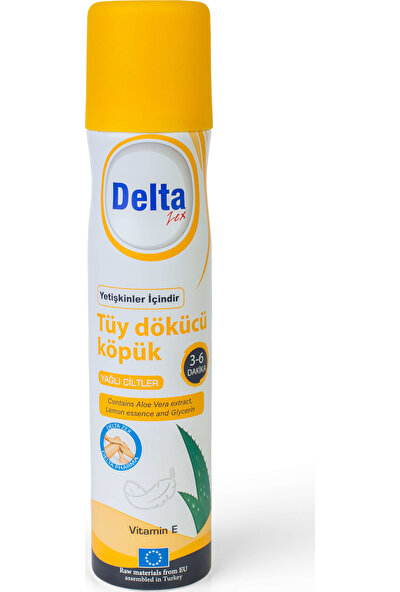 Delta Zex Tüy Dökücü Köpük Sprey Yağlı Cilt - 200 ml