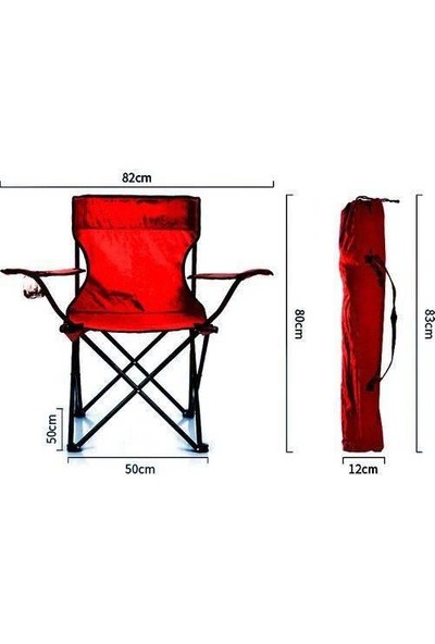 Bidesenal Çantalı Kamp Sandalyesi Balıkçı Plaj Piknik Koltuk 120 kg Taşıma Kapasitesi