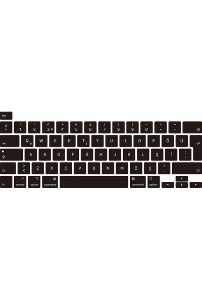 Arabulalaca Apple Macbook Pro 13" 2020 A2338 (M1) Silikon Klavye Koruyucu Türkçe Touchbar