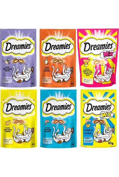 Dreamies Kedi Ödülü Karışık Avantaj Paketi 6'lı